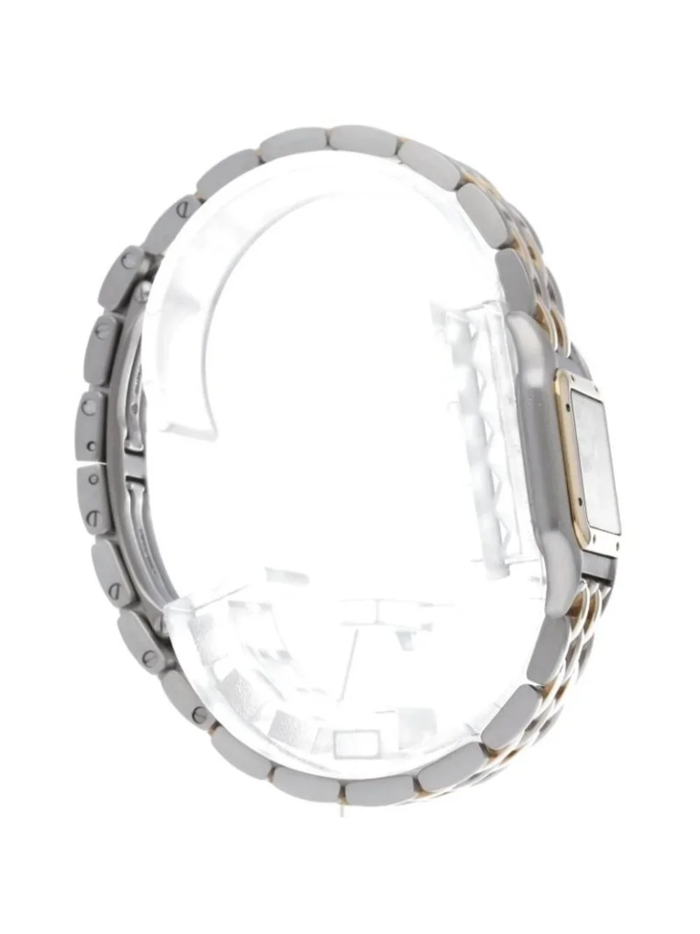 Cartier Panthere SM Watch 2 Row Box 18k Yellow Gold SS White Polished